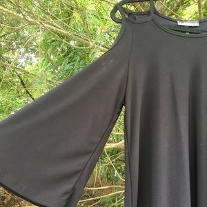 Cold shoulder little black dress